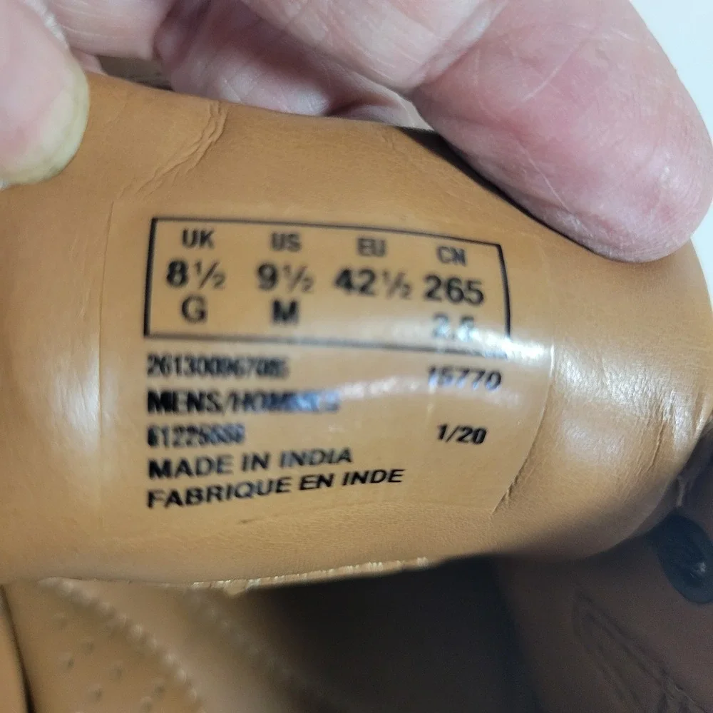 Clarks Collection Tilden Cap Brown Leather Oxford Mens Dress Shoes Size 9.5 M
